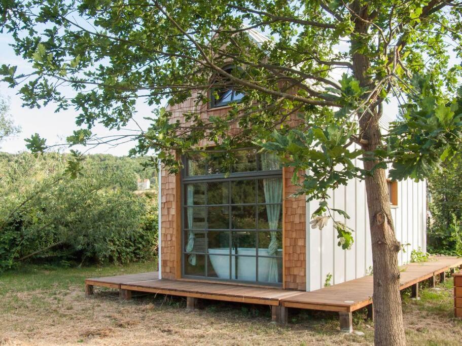 Вилла Tiny Haus Auf Idyllischem Grundstueck Im Rittergut Klipphausen Экстерьер фото